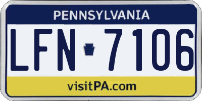 PA license plate LFN7106