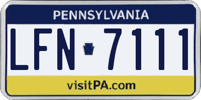PA license plate LFN7111