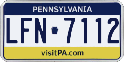 PA license plate LFN7112