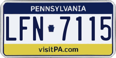 PA license plate LFN7115