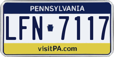 PA license plate LFN7117