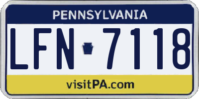 PA license plate LFN7118