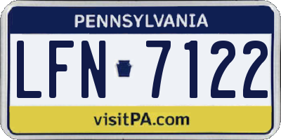 PA license plate LFN7122