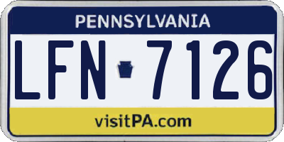PA license plate LFN7126