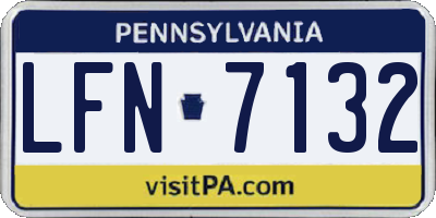 PA license plate LFN7132
