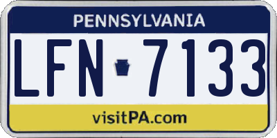 PA license plate LFN7133