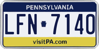 PA license plate LFN7140