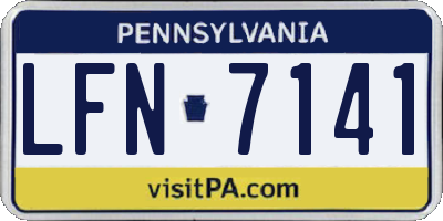 PA license plate LFN7141