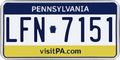 PA license plate LFN7151
