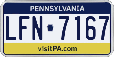 PA license plate LFN7167