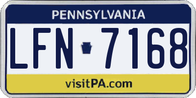 PA license plate LFN7168