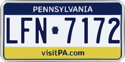 PA license plate LFN7172