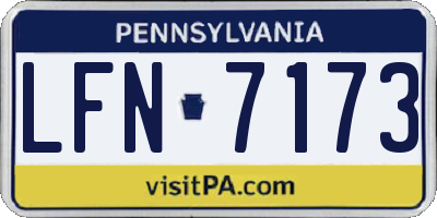 PA license plate LFN7173