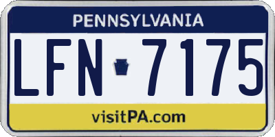 PA license plate LFN7175