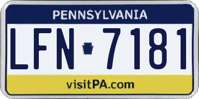 PA license plate LFN7181