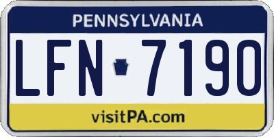 PA license plate LFN7190