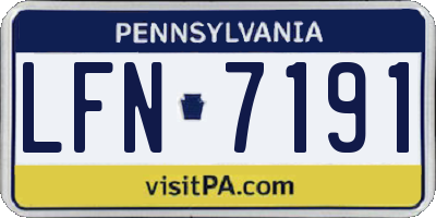 PA license plate LFN7191
