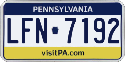 PA license plate LFN7192