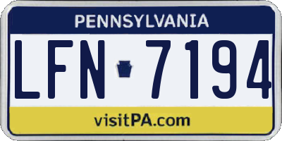 PA license plate LFN7194