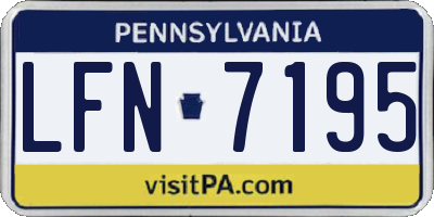 PA license plate LFN7195