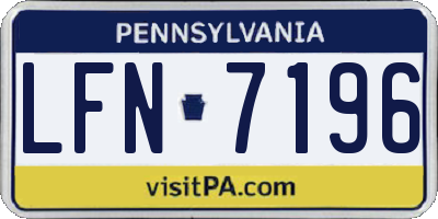 PA license plate LFN7196