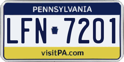 PA license plate LFN7201