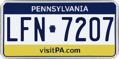 PA license plate LFN7207