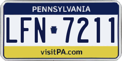 PA license plate LFN7211