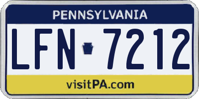 PA license plate LFN7212