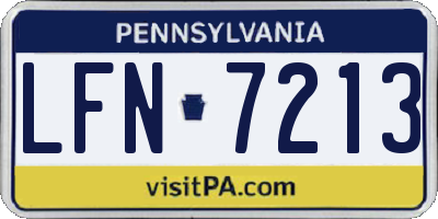 PA license plate LFN7213