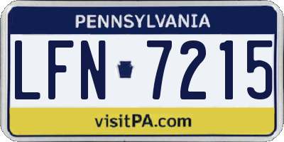PA license plate LFN7215