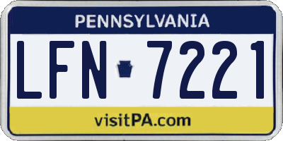 PA license plate LFN7221