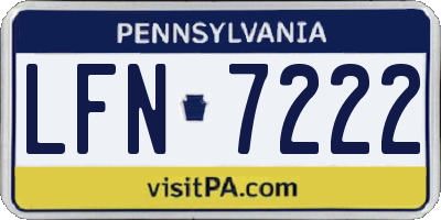 PA license plate LFN7222
