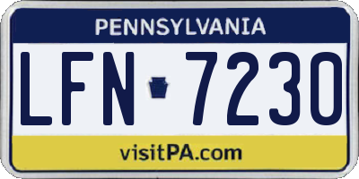 PA license plate LFN7230