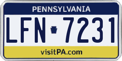 PA license plate LFN7231