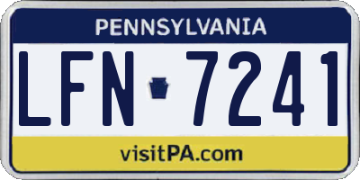PA license plate LFN7241