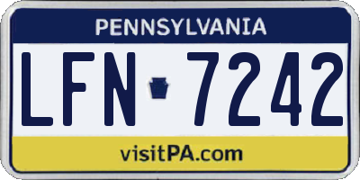 PA license plate LFN7242