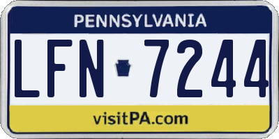 PA license plate LFN7244