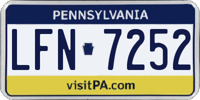 PA license plate LFN7252