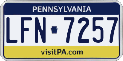 PA license plate LFN7257