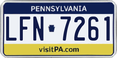 PA license plate LFN7261