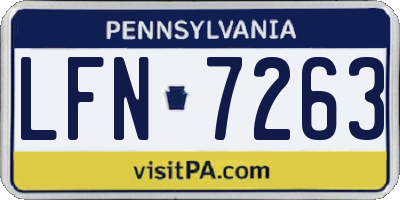 PA license plate LFN7263
