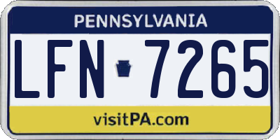 PA license plate LFN7265
