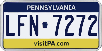 PA license plate LFN7272