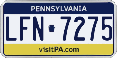 PA license plate LFN7275