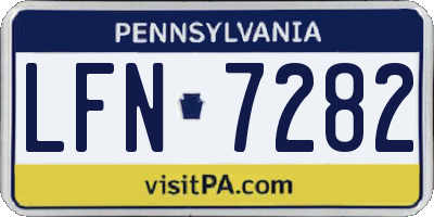 PA license plate LFN7282