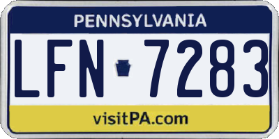 PA license plate LFN7283