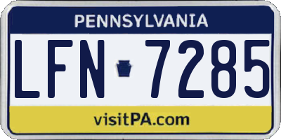 PA license plate LFN7285