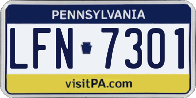 PA license plate LFN7301