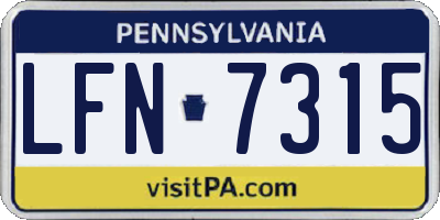 PA license plate LFN7315